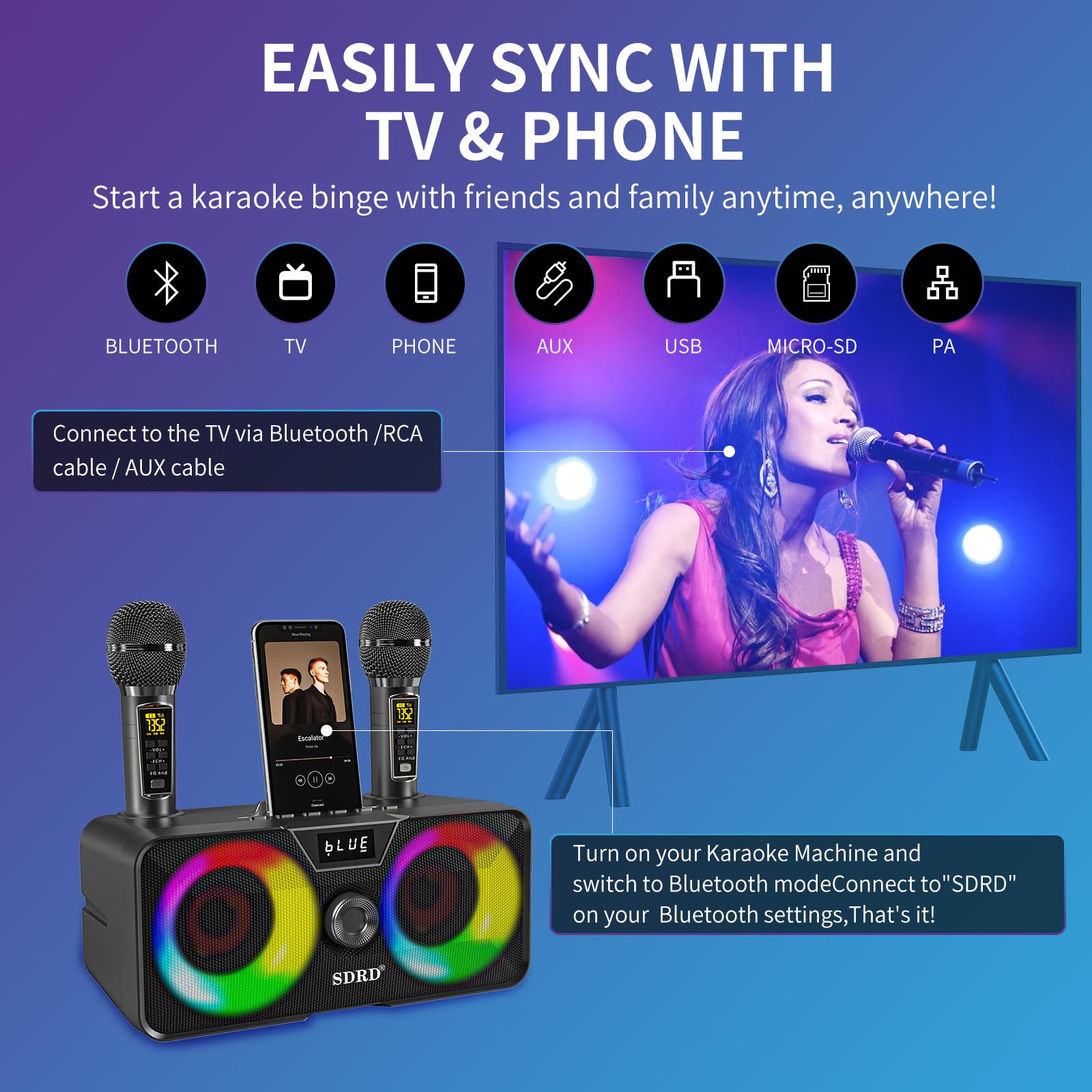 Karaoke Machine for Adults and Kids with 2 UHF Wireless Microphones Review