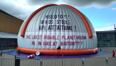 "Olá! Quem Roubou o Maior Planetário Inflável da Grã-Bretanha?!"