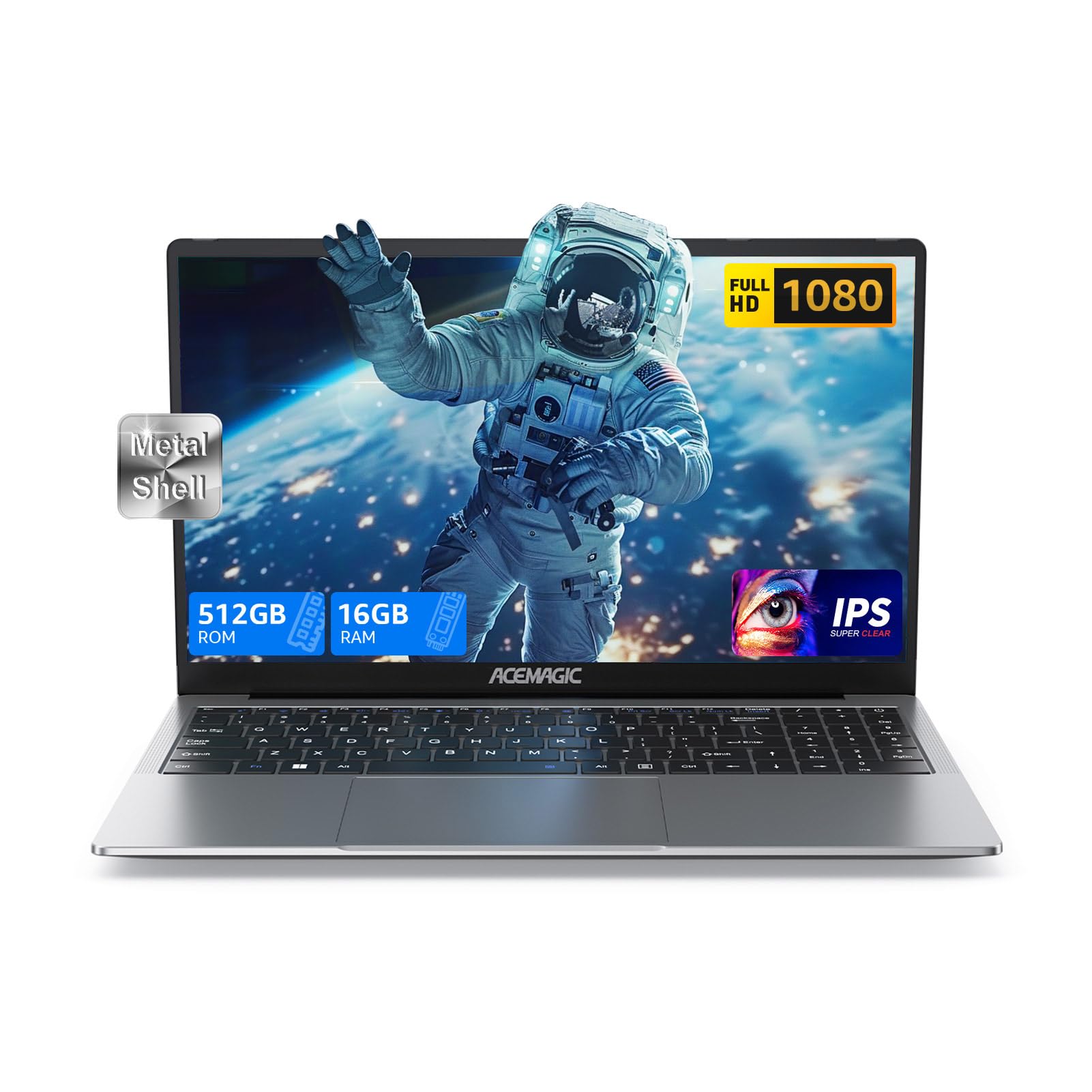 ACEMAGIC Laptop Computer 15.6 inch - Quad-Core N-97 Processor Notebook Laptops Up to 3.6GHz (Beat N5095),16GB DDR4 512GB SSD Student Laptop with Metal Body Support WiFi, BT