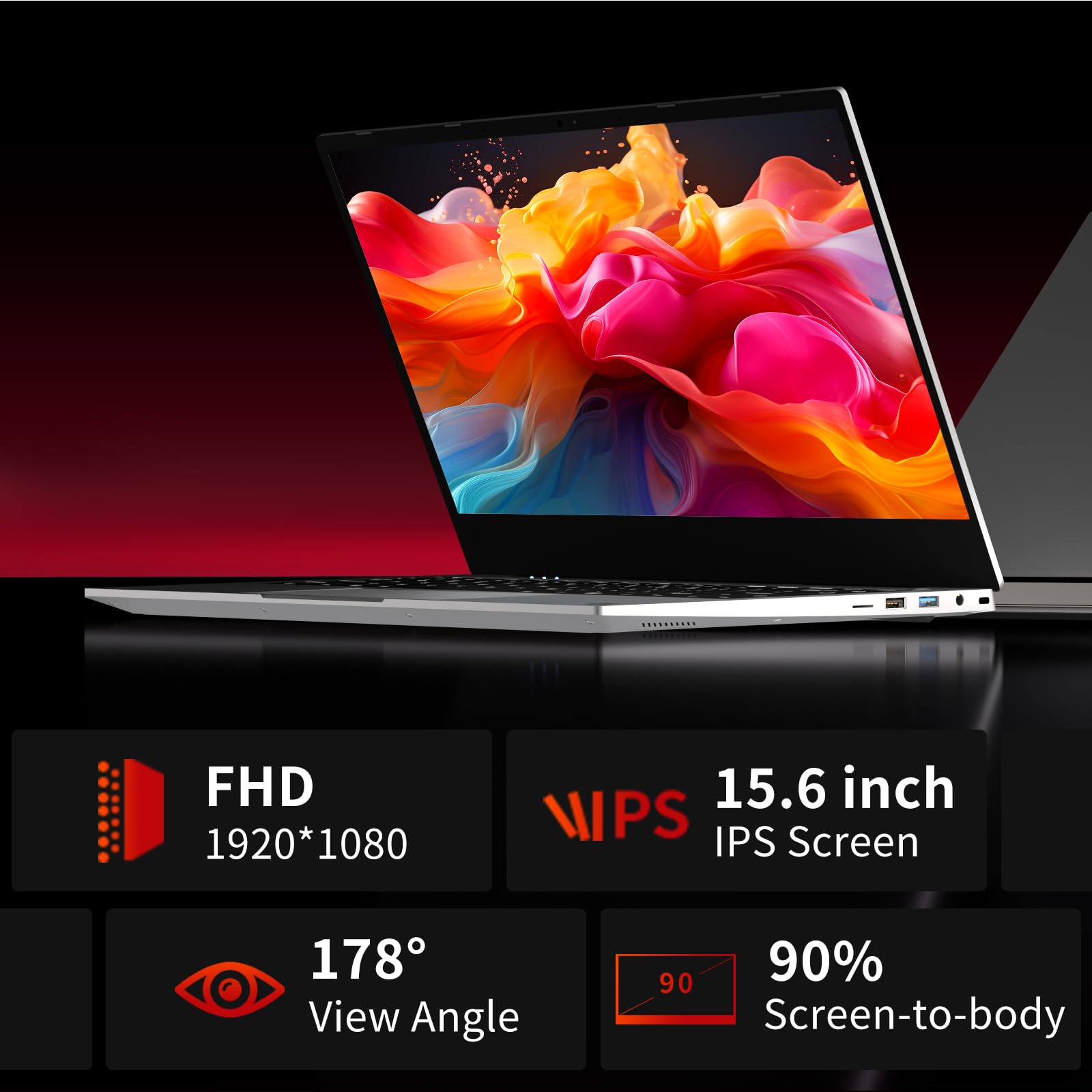 Laptop 15.6 inch, Windows 11 Laptop 8GB LPDDR4 RAM 256GB SSD, Celeron N4000 Processor, 1920*1080 FHD Screen, UlrtaSlim Laptop with Mini HDMI