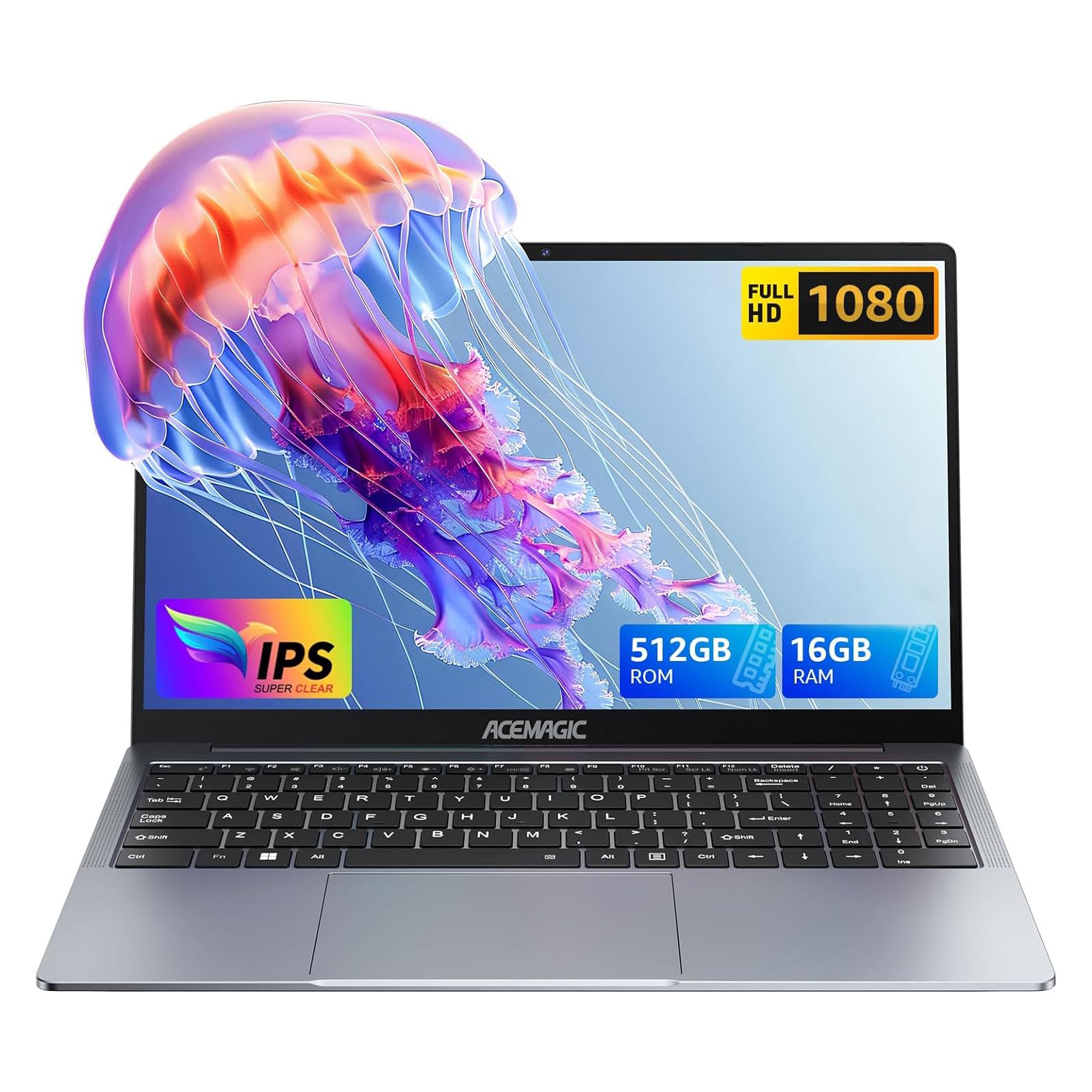 ACEMAGIC 15.6 inch FHD Laptop Computer - 4 Core Intel® N150 Processor Up to 3.6GHz (Beat N100/N97/N5095) Laptops,16GB DDR4 512GB SSD Notebook