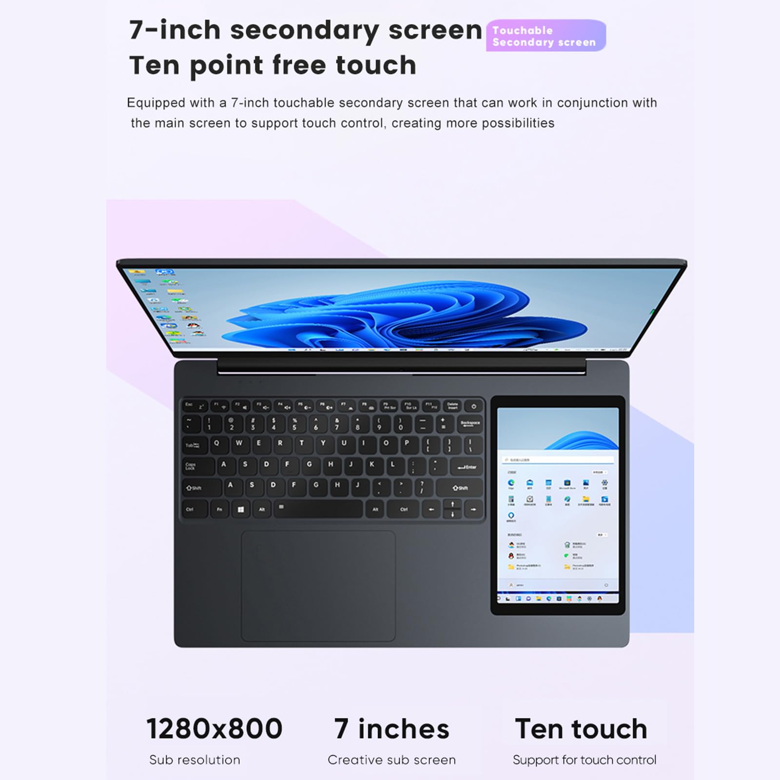 CYMINILMDPC L10 12th Gen N100,Dual Screen Laptop,15.6 Inch IPS + 7'' Touch,32GB DDR4 1TB SSD,Slim Office Notebook PC Computer Review