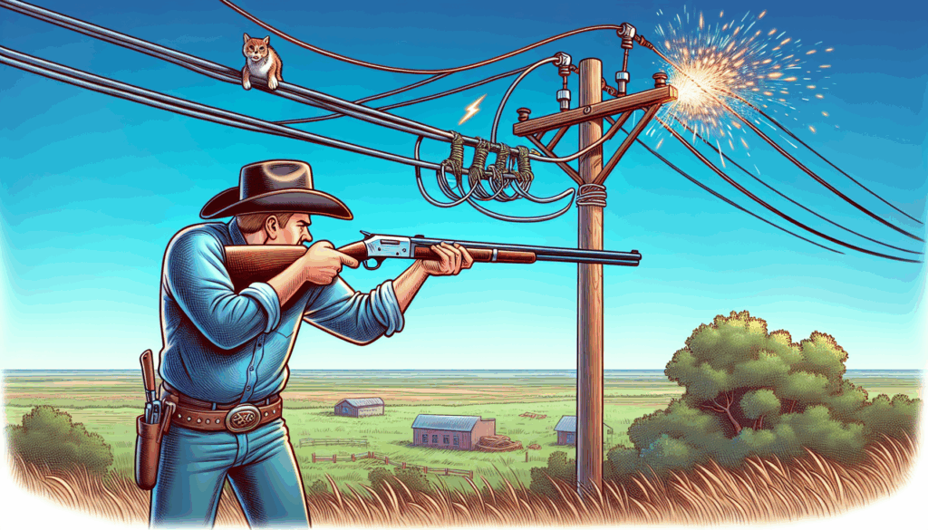 Texan Guy Fires at Cable, Takes Down the Internet - GadgetLad