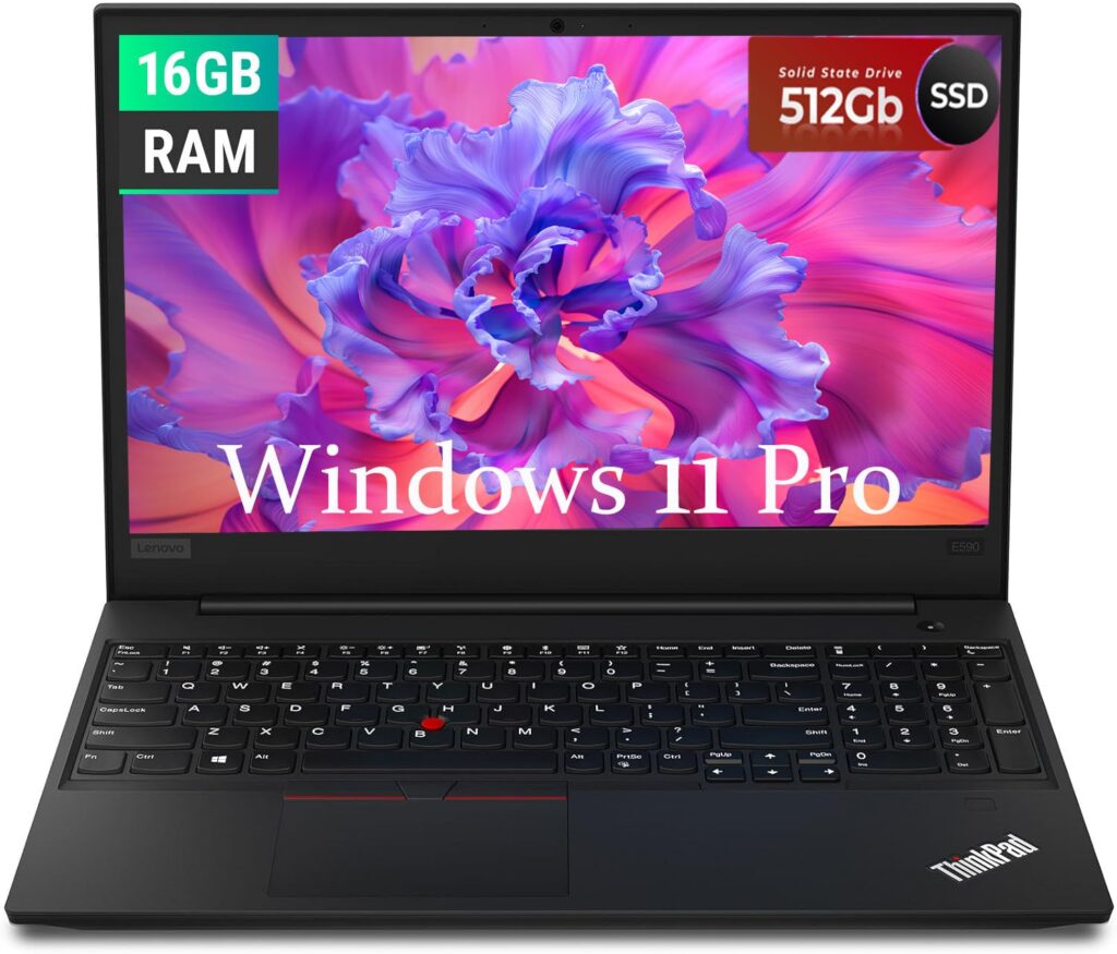 Lenovo Thinkpad E590 Laptop Business, 15.6" Screen Display, Intel Core i5-8265U 1.6GHz, 16GB RAM, 512GB SSD, Type-C, HDMI, US QWERT