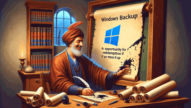 Windows Backup: An Opportunity for Redemption if Ye Mess it Up!