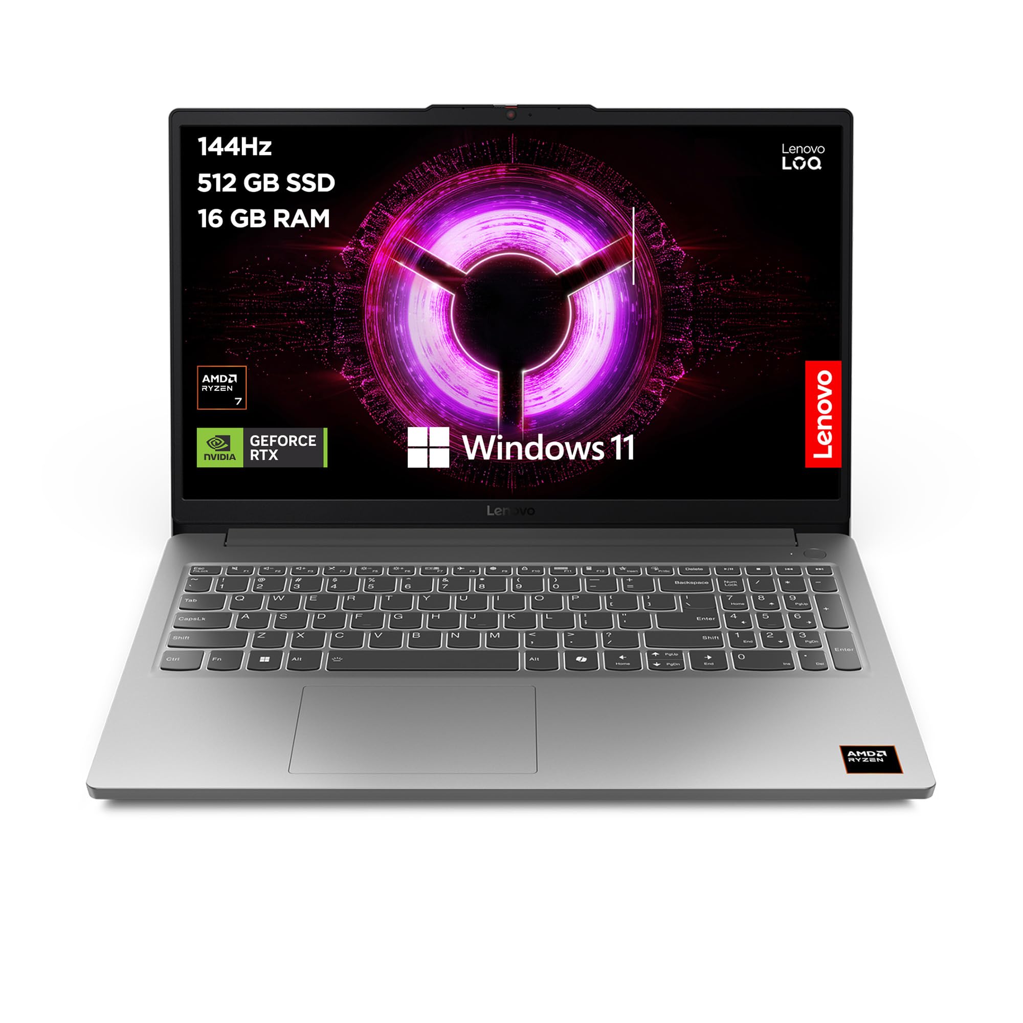 Lenovo LOQ Essential | 15.6 inch Full HD Gaming Laptop | AMD Ryzen 7 7735HS | NVIDIA GeForce RTX 3050 | 144Hz | 16 GB RAM | 512 GB SSD | Wi-Fi